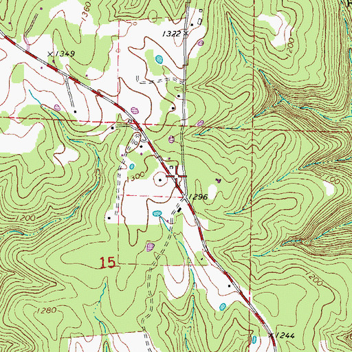Topographic Map of Shirley Fire Department Station 2, AR