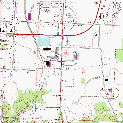 Topographic Map of Siloam Springs Fire Department Station 3, AR