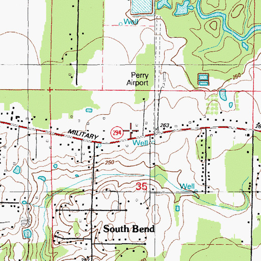 Topographic Map of South Bend Fire Department Station 1, AR