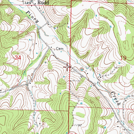 Topographic Map of South Carroll County Volunteer Fire Department Station 1, AR