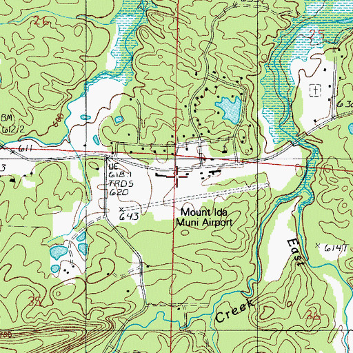 Topographic Map of South Fork Volunteer Fire Department, AR
