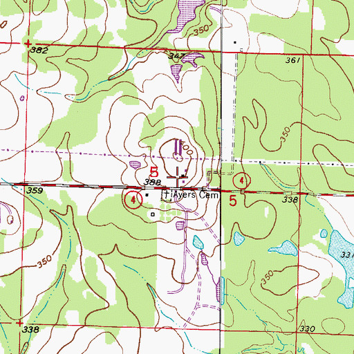 Topographic Map of Southeast Volunteer Fire Department, AR