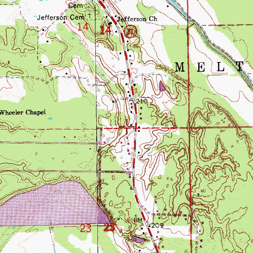 Topographic Map of Southeast Volunteer Fire Department, AR