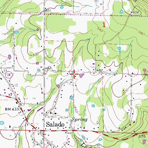 Topographic Map of Southside Fire Department Station 2, AR