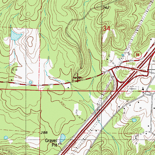 Topographic Map of Southwest Rural Community Volunteer Fire Department Main, AR