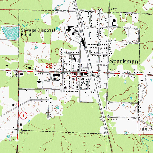 Topographic Map of Sparkman Fire Station Old Station, AR