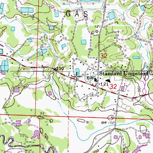 Topographic Map of Standard Volunteer Fire Department, AR