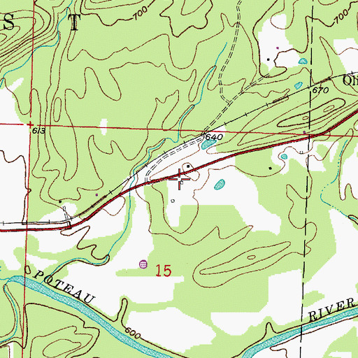 Topographic Map of State Line Cauthron Volunteer Fire Department, AR