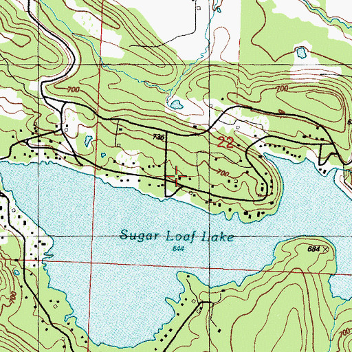Topographic Map of Sugarloaf - Slaytonville Fire Station, AR