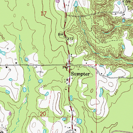 Topographic Map of Sumpter Rural Fire Station, AR