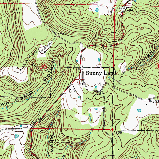 Topographic Map of Sunnyland Volunteer Fire Department Station 1, AR