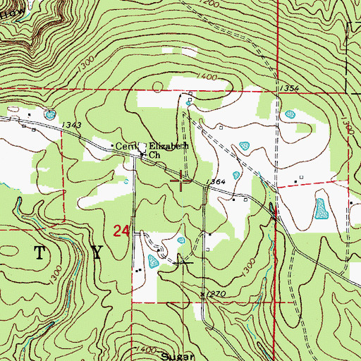 Topographic Map of Sunnyland Volunteer Fire Department Station 2, AR