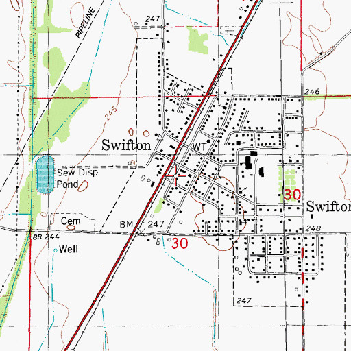 Topographic Map of Swifton Volunteer Fire Department, AR