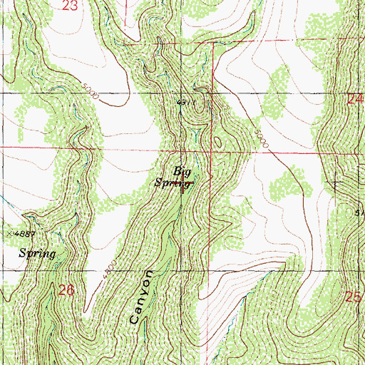 Topographic Map of Big Spring, AZ