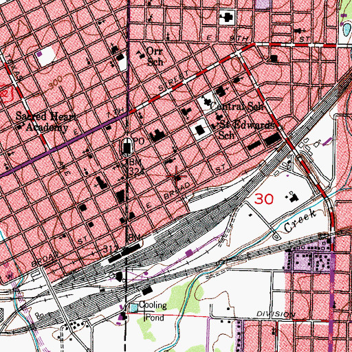 Topographic Map of Texarkana Arkansas Fire Department Station 1, AR