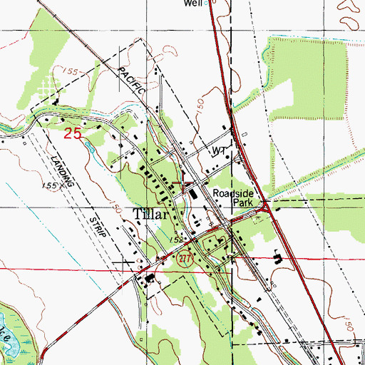 Topographic Map of Tillar Fire Department Main Station, AR