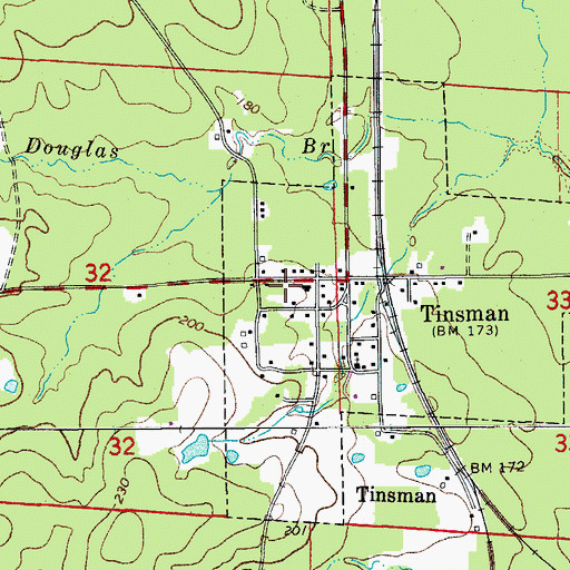 Topographic Map of Tinsman Fire Station, AR