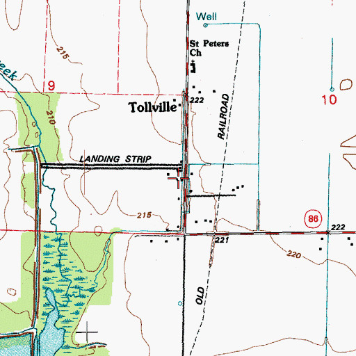 Topographic Map of Tollville Volunteer Fire Department, AR