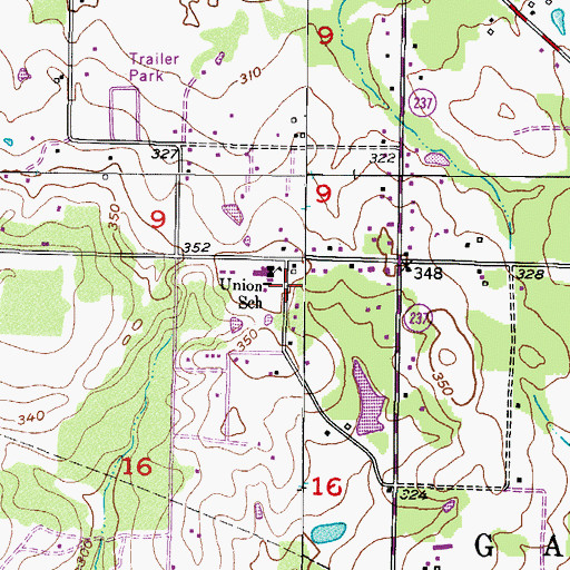 Topographic Map of Trinity Volunteer Fire Department, AR