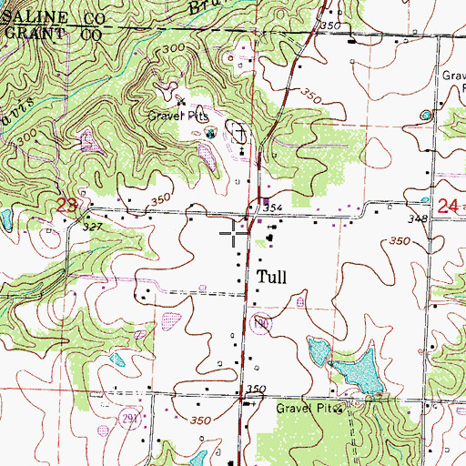 Topographic Map of Tull Volunteer Fire Department, AR