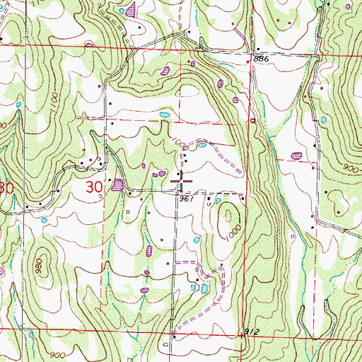 Topographic Map of Crawford County District 3 Turner Station, AR