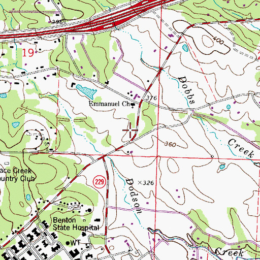 Topographic Map of Turtle Creek Volunteer Fire Department Station 1, AR