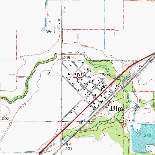 Topographic Map of Ulm Fire Department, AR