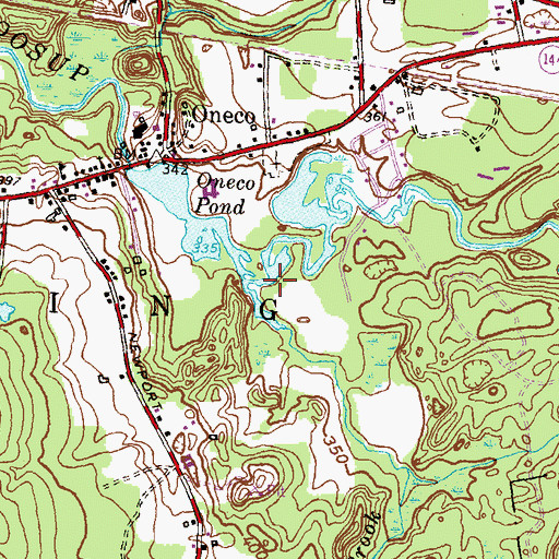 Topographic Map of Vaughn Brook, CT