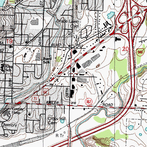 Topographic Map of Van Buren Fire Department Station 3, AR