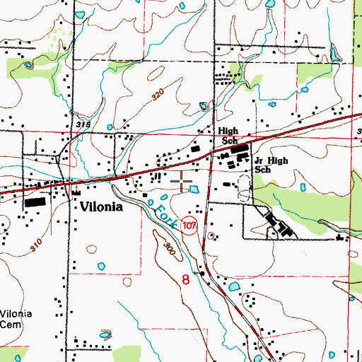 Topographic Map of Vilonia Municipal Fire Department, AR