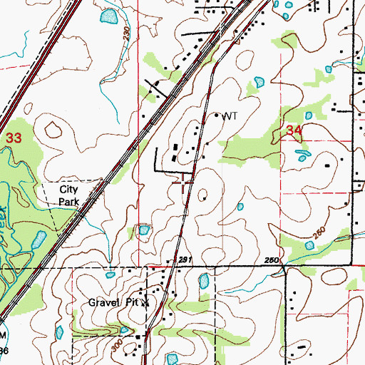 Topographic Map of Ward Volunteer Fire Department Station 2, AR