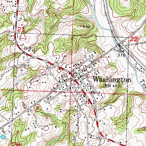 Topographic Map of Washington Fire Department, AR