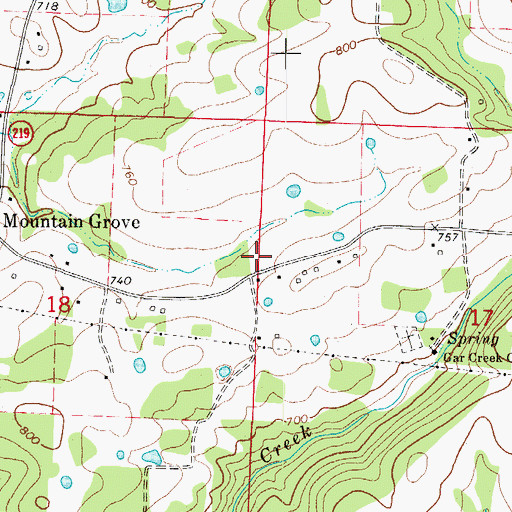 Topographic Map of Watalula Volunteer Fire Department, AR