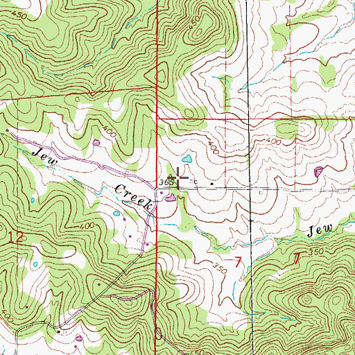 Topographic Map of Water Valley Volunteer Fire Department, AR