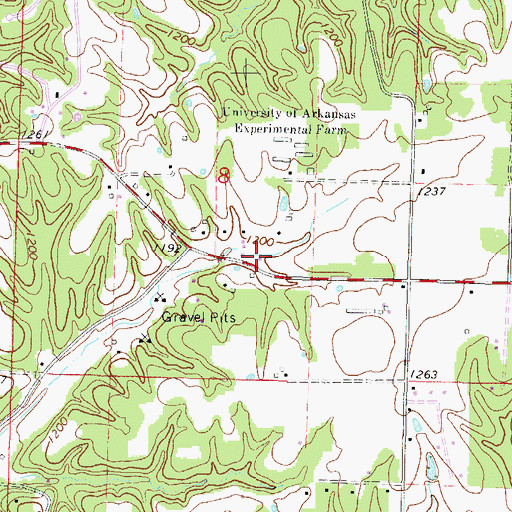 Topographic Map of Wedington Fire Department Station 1, AR