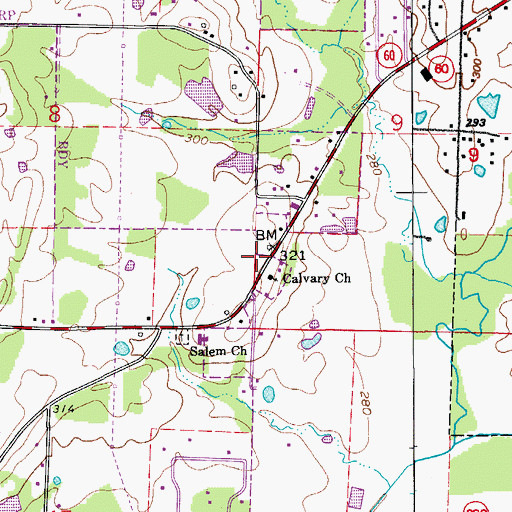 Topographic Map of Wescon Volunteer Fire Department, AR