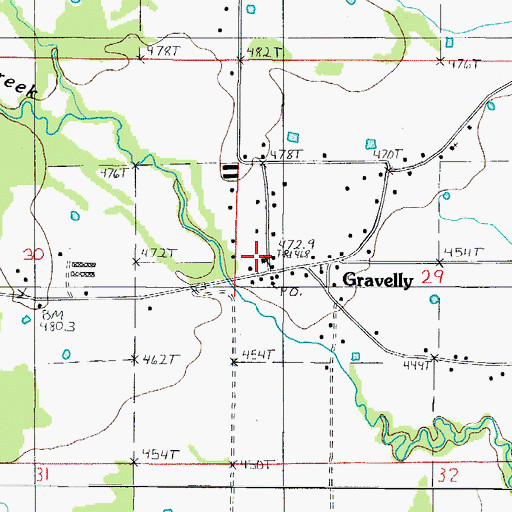 Topographic Map of West Fourche Fire Department, AR