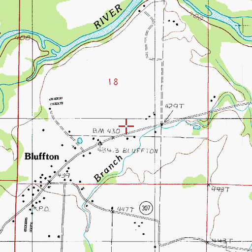 Topographic Map of West Fourche Volunteer Fire Department, AR
