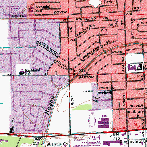 Topographic Map of West Memphis Fire Department Station 2, AR