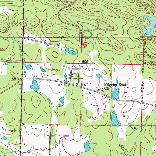 Topographic Map of West Pulaski Fire Department Station 1, AR