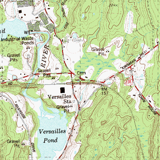 Topographic Map of Versailles Station, CT