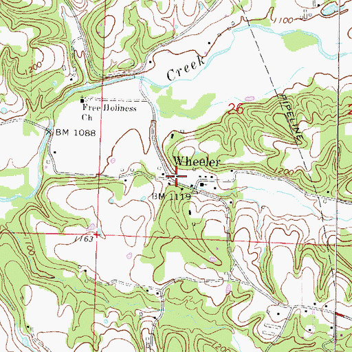 Topographic Map of Wheeler Volunteer Fire Department, AR