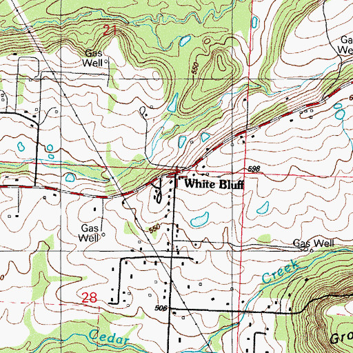 Topographic Map of White Bluff - Rye Hill Fire Department Station A, AR