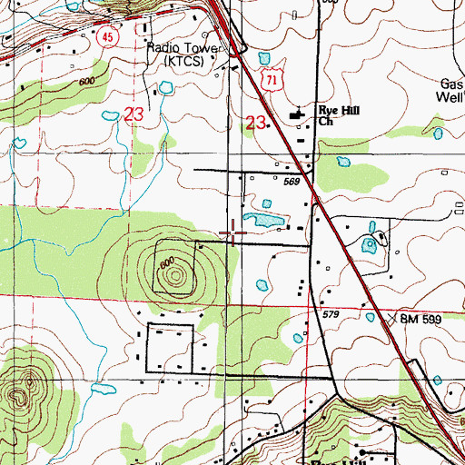 Topographic Map of White Bluff - Rye Hill Fire Department Station B, AR