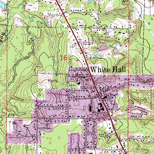 Topographic Map of White Hall Volunteer Fire Department Station 1, AR