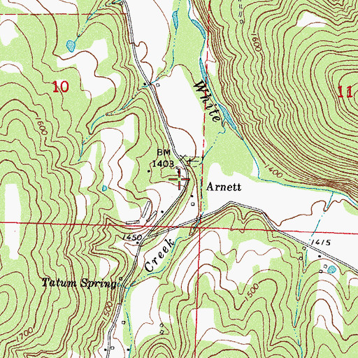 Topographic Map of Whitehouse Volunteer Fire Department, AR