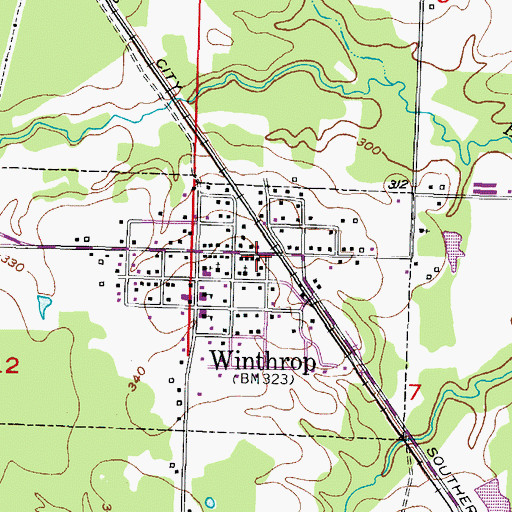 Topographic Map of Winthrop Fire Department, AR