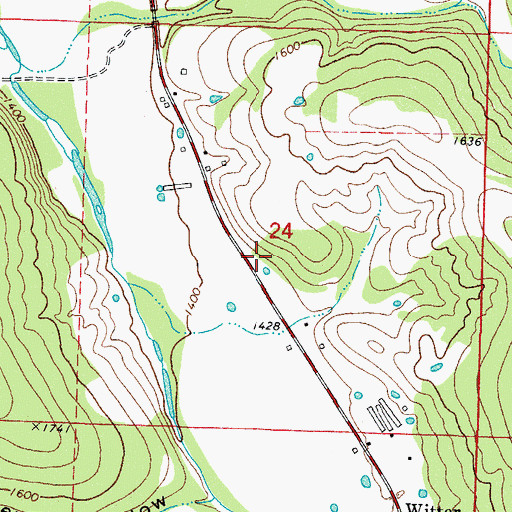 Topographic Map of Witter - Aurora Volunteer Fire Department, AR