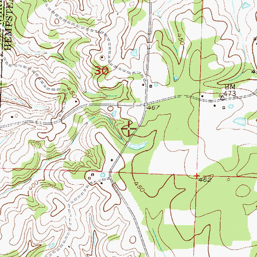 Topographic Map of Yancy Volunteer Fire Department, AR