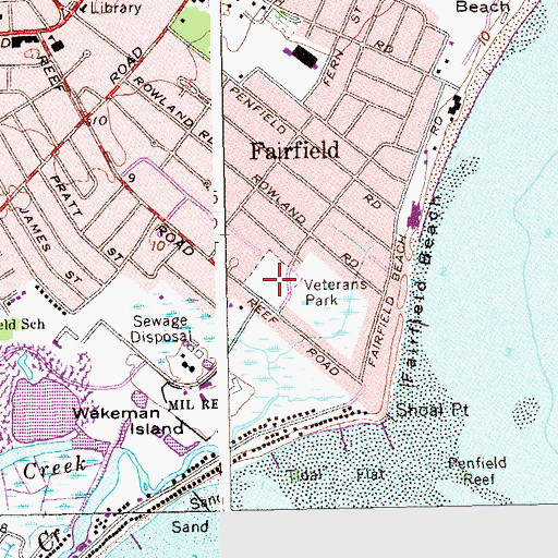 Topographic Map of Veterans Park, CT